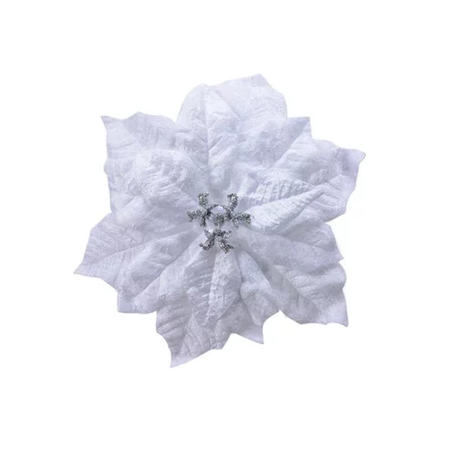 Poinsettia Plastique sur Clip Ø16x3 cm