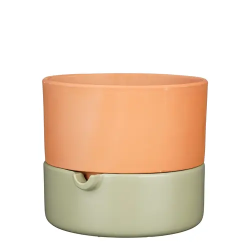 Cache-pot auto arrosant coloris vert en terre cuite Venna Mica Decorations - 20,5 x Ø 24 cm