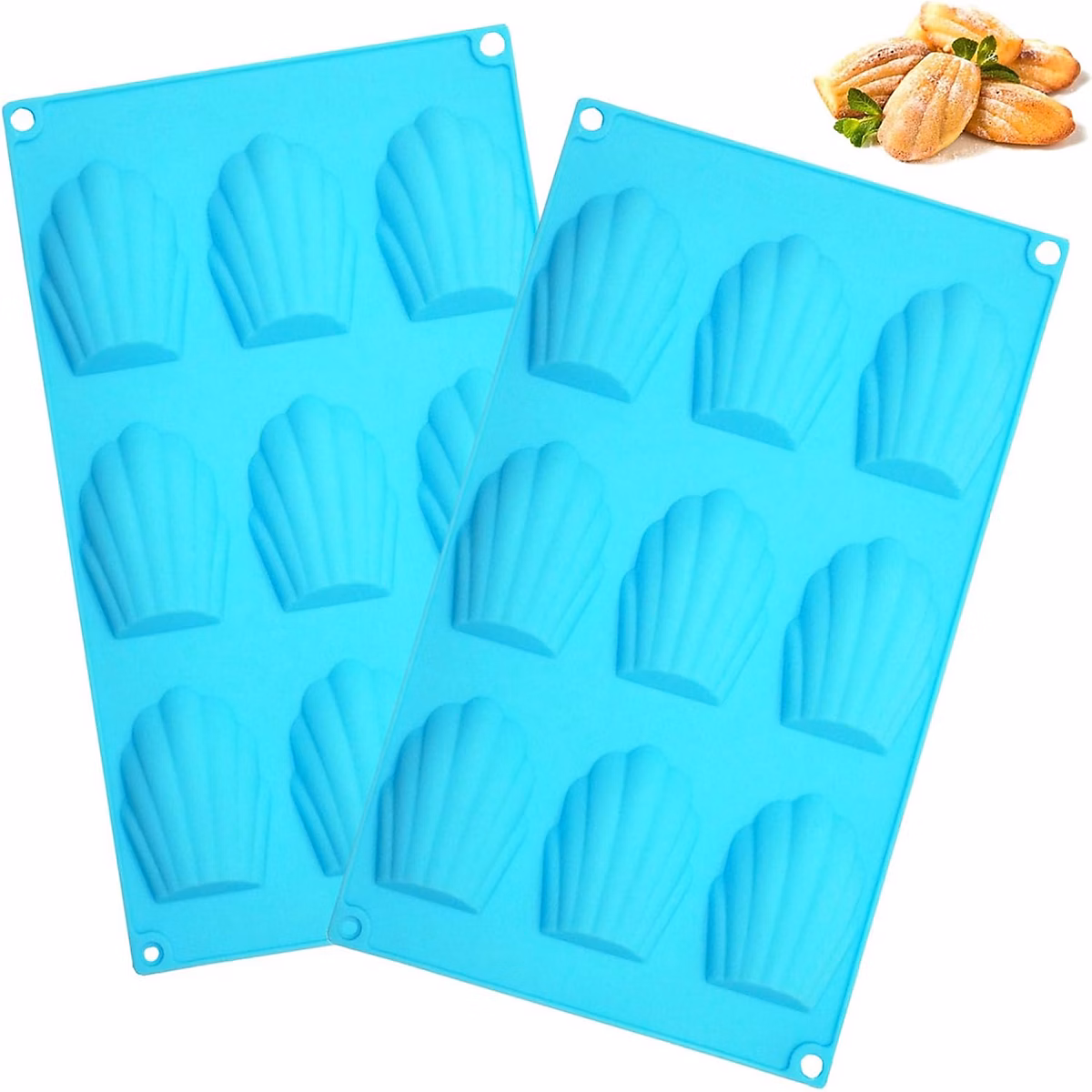 2 Pièces Moule a Madeleine Bleu – Réf. AOZMDHKRU4887088671
