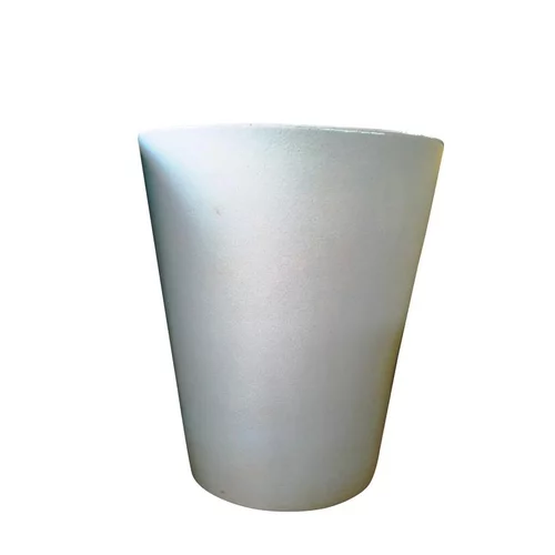 Pot Mazagran blanc pur en terre cuite émaillée H 63 X Ø 55 cm