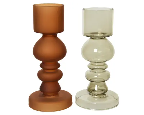 Bougeoir en verre - Ø 8,5 x H 19 cm