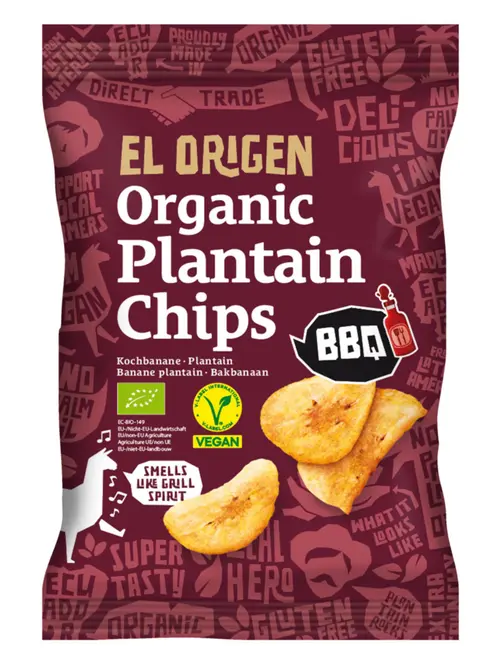 Chips banane plantain barbecue bio El Origen - 80 g