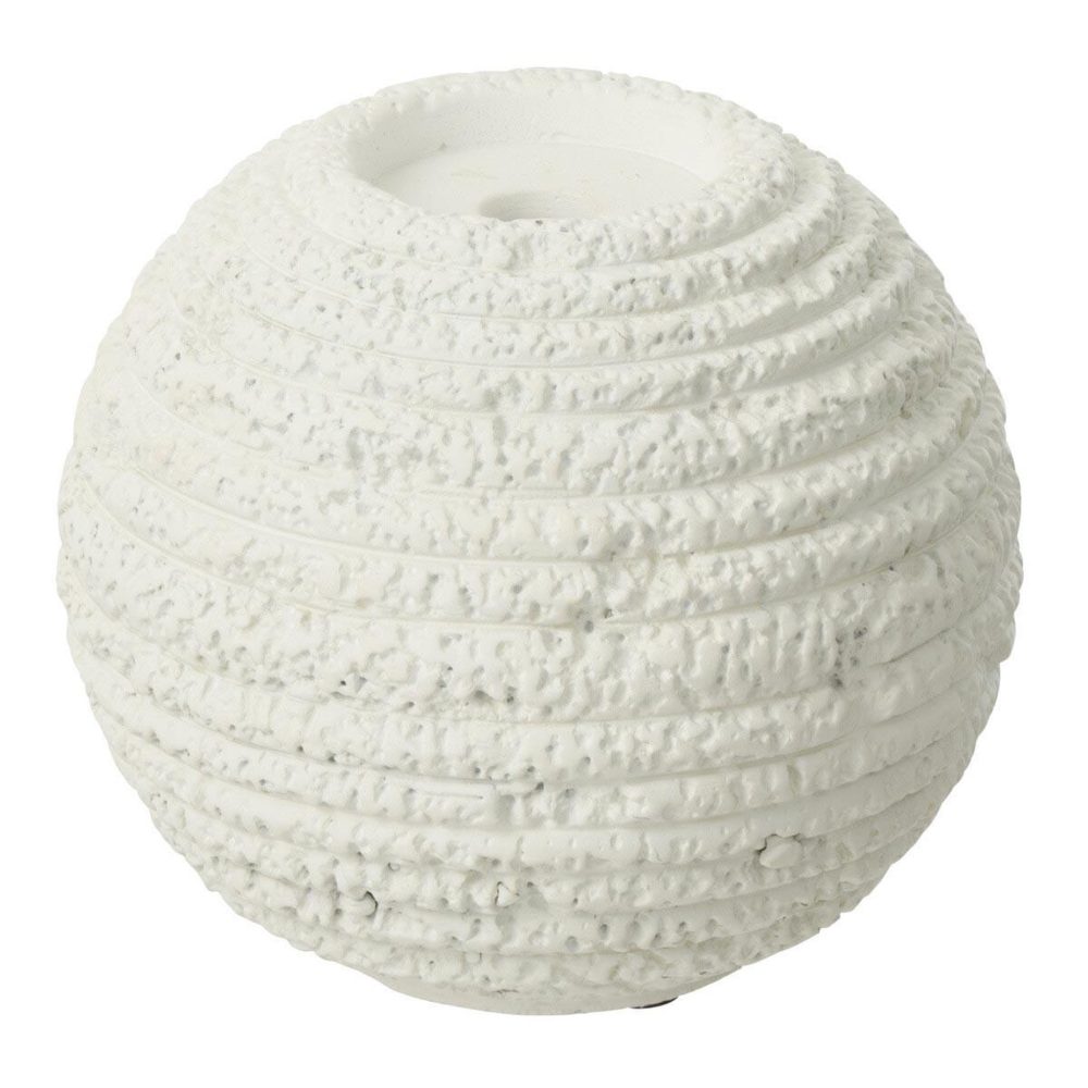 J-LINE Chandelier rond en ciment creta 18cm blanc
