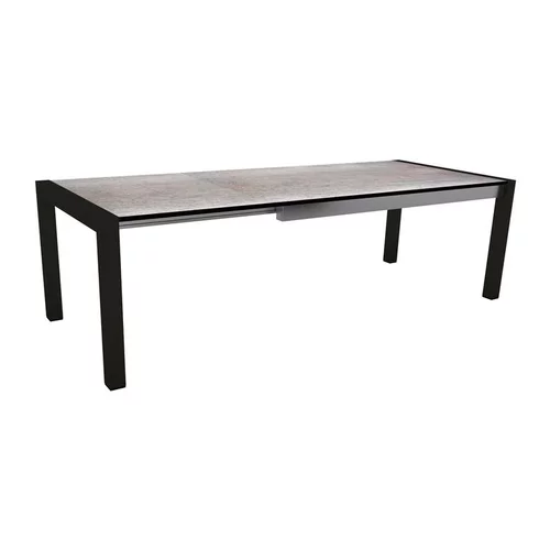 Table extérieure coloris noir mat/smocky en aluminium Stern - 214/254/294 x 100 x 75 cm