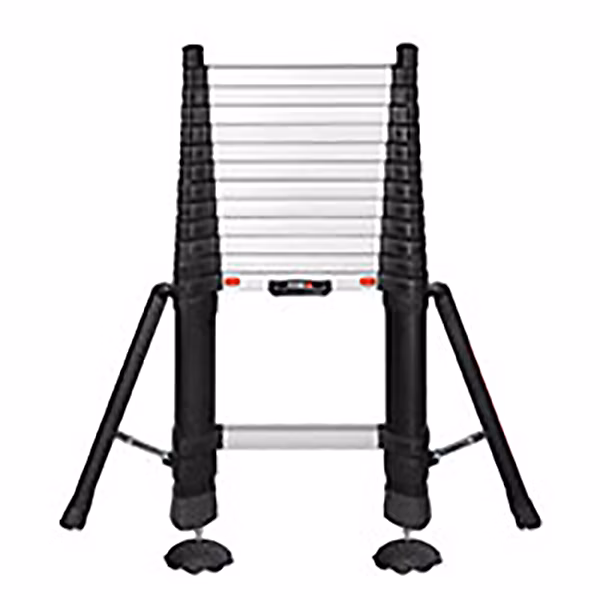 Echelle télescopique 4.10m stabilisateurs et 2 pieds | Marches 50mm – Hauteur de travail max. 4.90m – TEL – 72241STAB – PPS