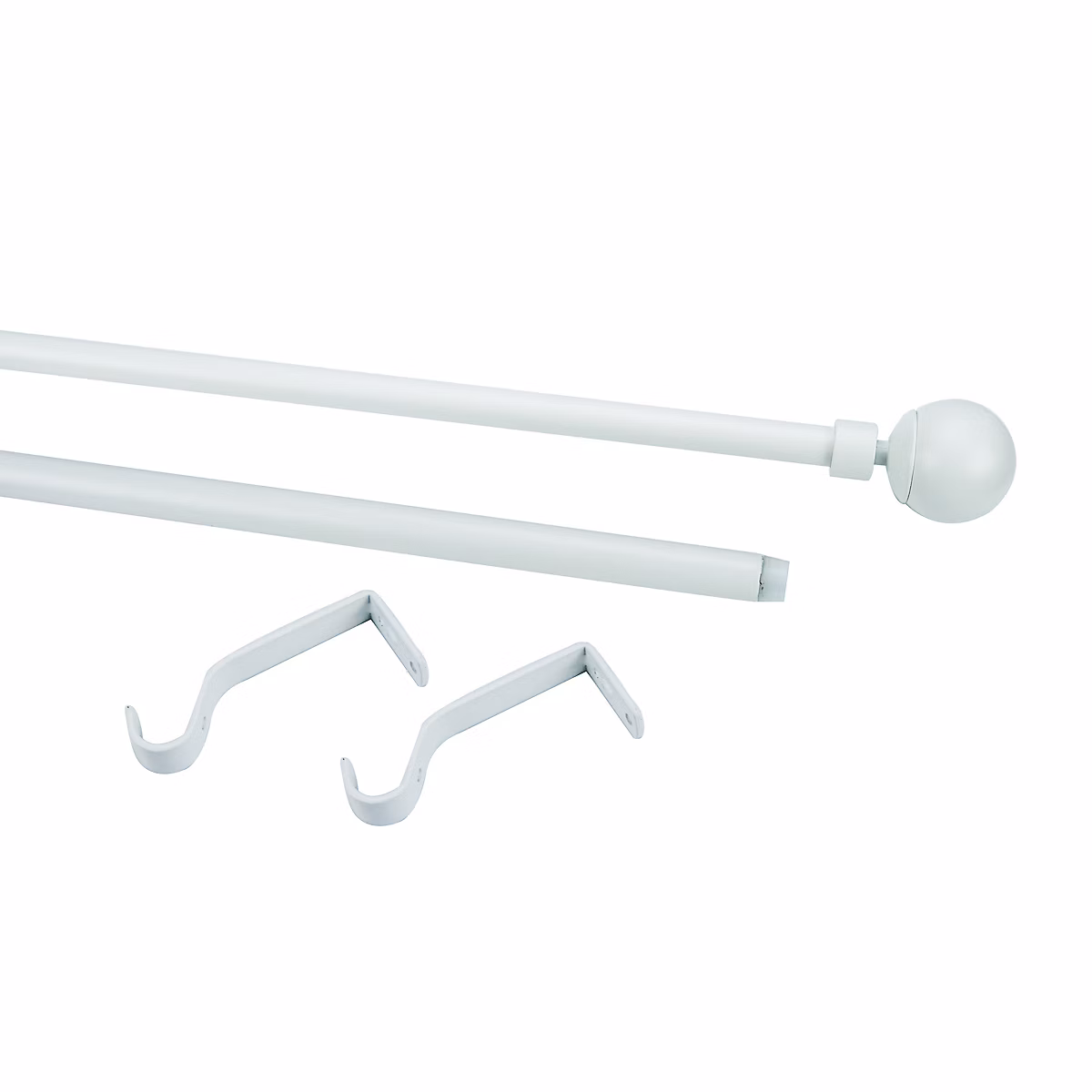 Kit de tringle à rideau extensible blanche embout boule 120/210 cm Ø19 mm – GoodHome Anafi