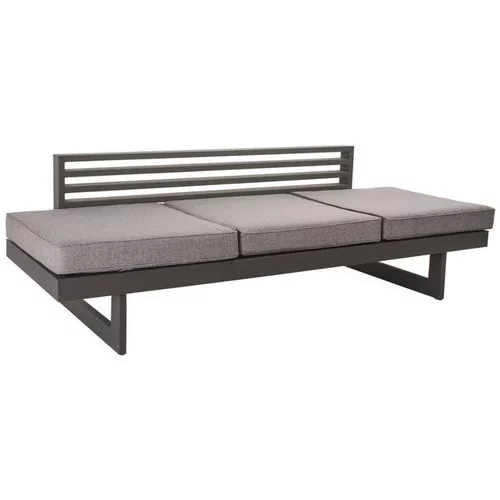 Banquette de jardin coloris gris en aluminium Stern - 216 x 80 x 68 cm