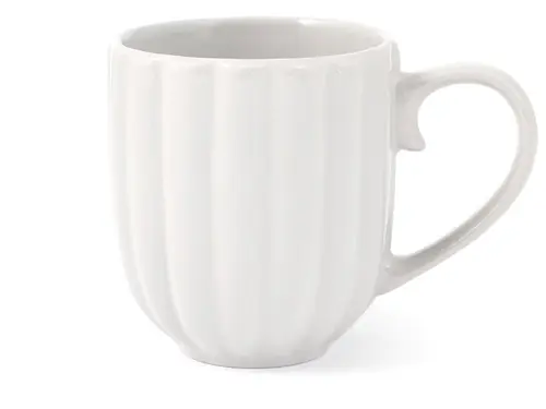 Mug en grès blanc Lotus - 35 cl