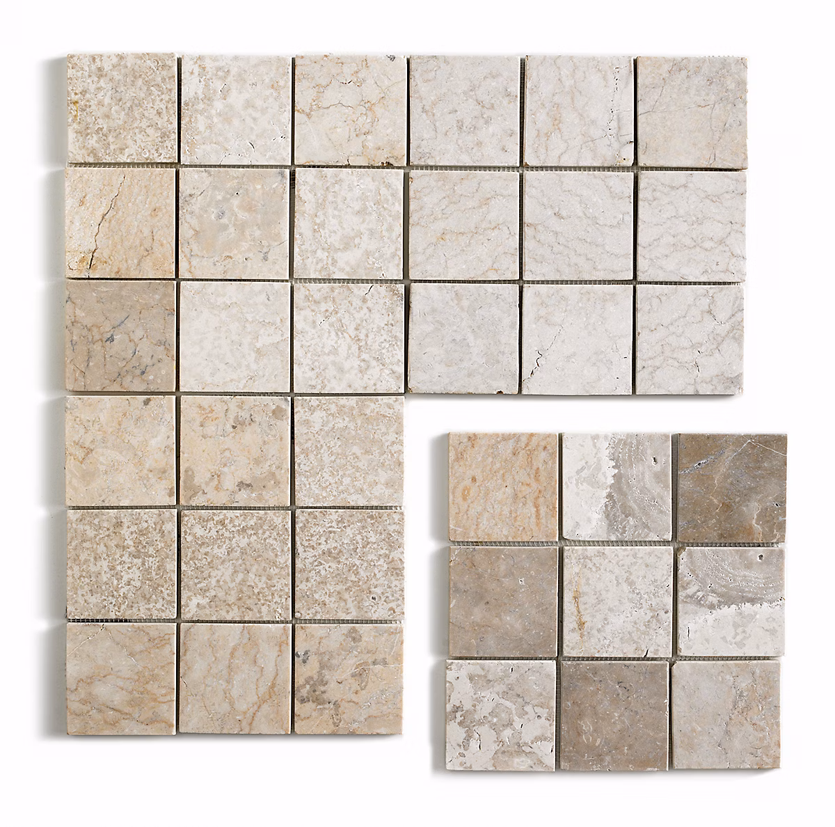 Carrelage mosaïque (Boite de 1m²) / Plaque de mosaïque mur et sol en marbre naturel coloris blanc mat – 30 × 30 cm
