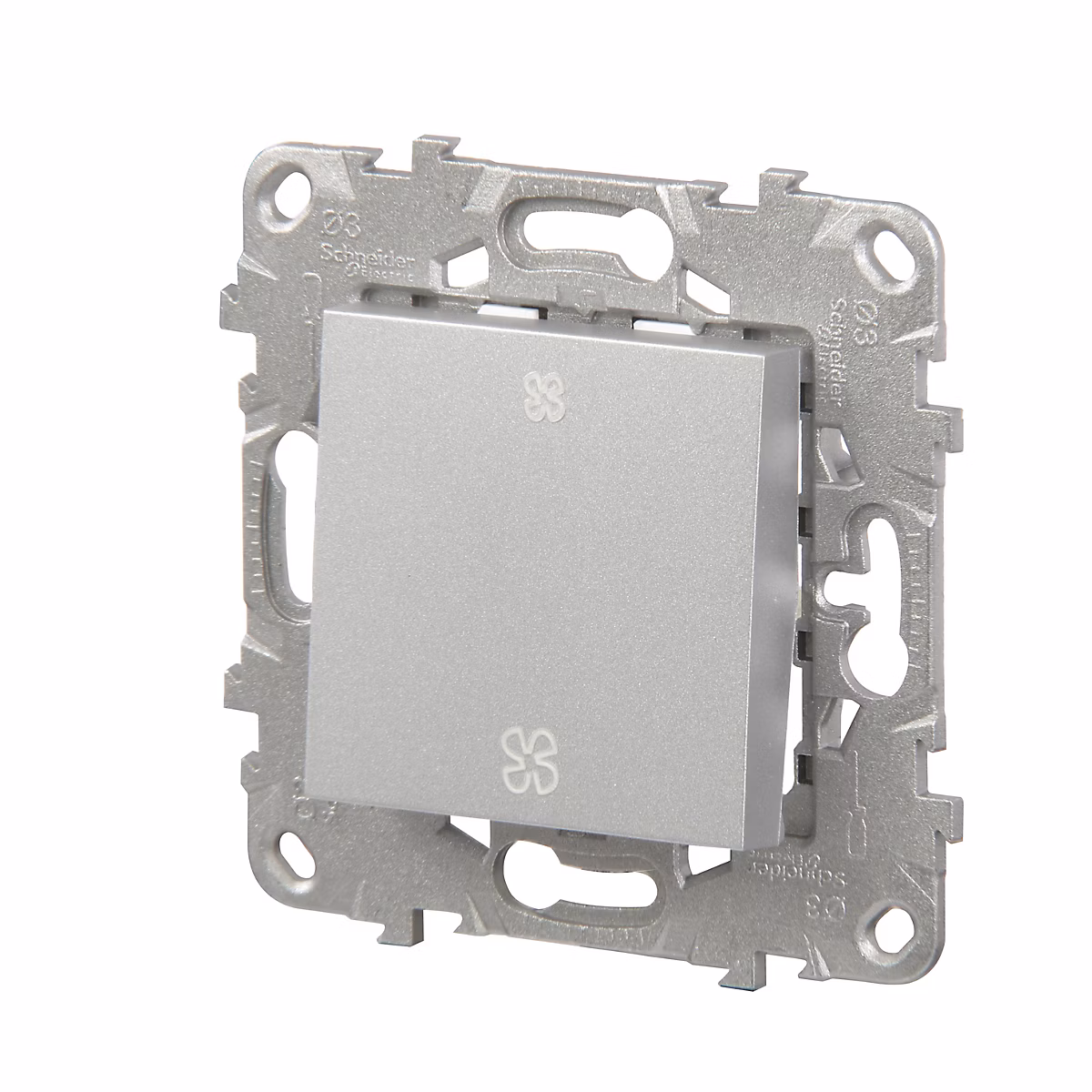 Interrupteur encastrable – Interrupteur commande VMC 2 boutons 10A Schneider Electric Unica Déco aluminium