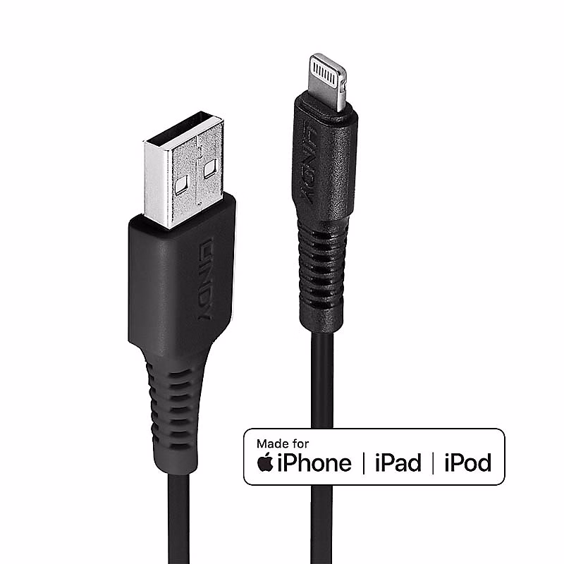 Câble USB type A vers Lightning 0.50m LINDY – Réf. OWWAKGJTQ8956663432