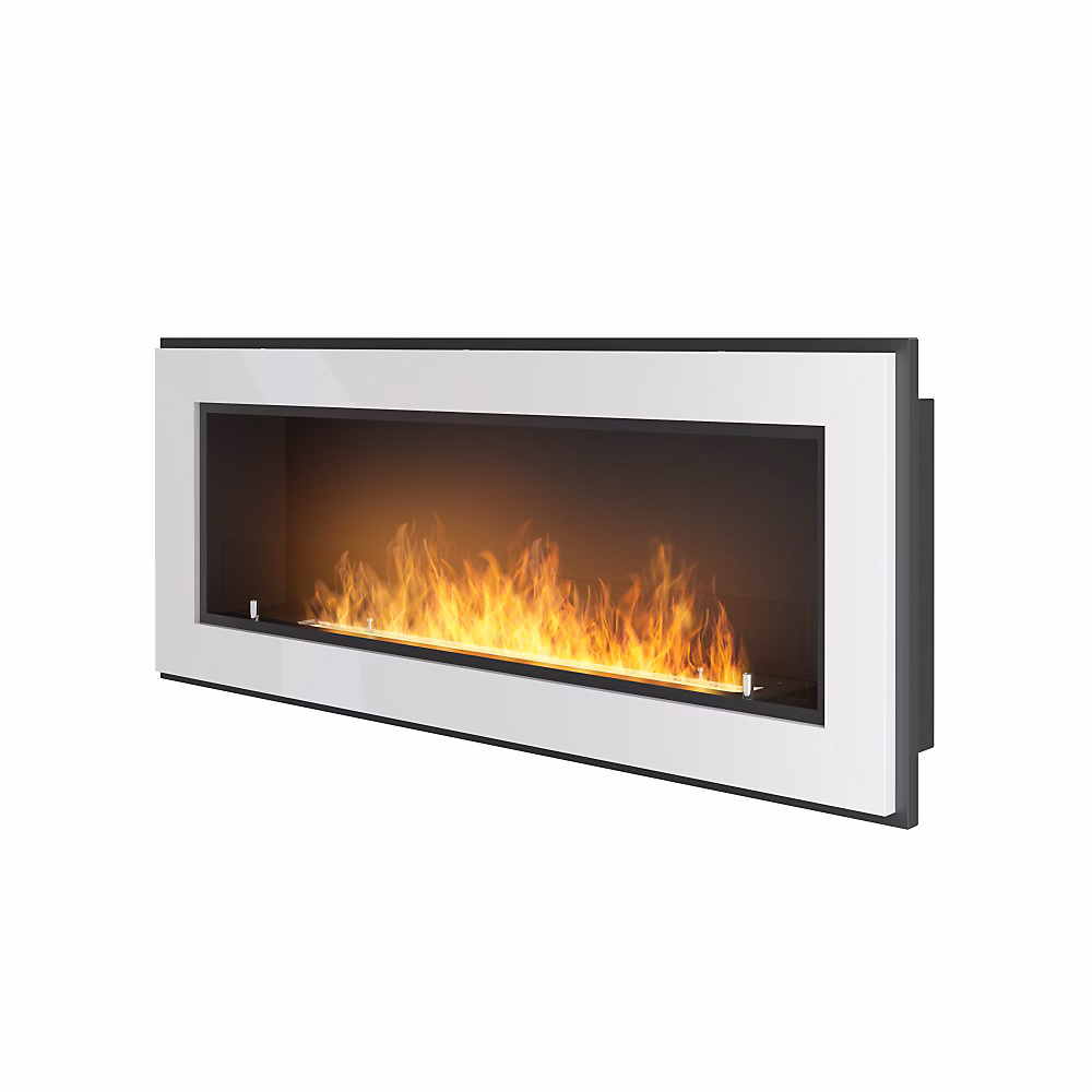Cheminée Au Bioéthanol Encastrable Frame 1200 Simplefire Blanche Avec Verre – Réf. FDFAGKGPA9800983631