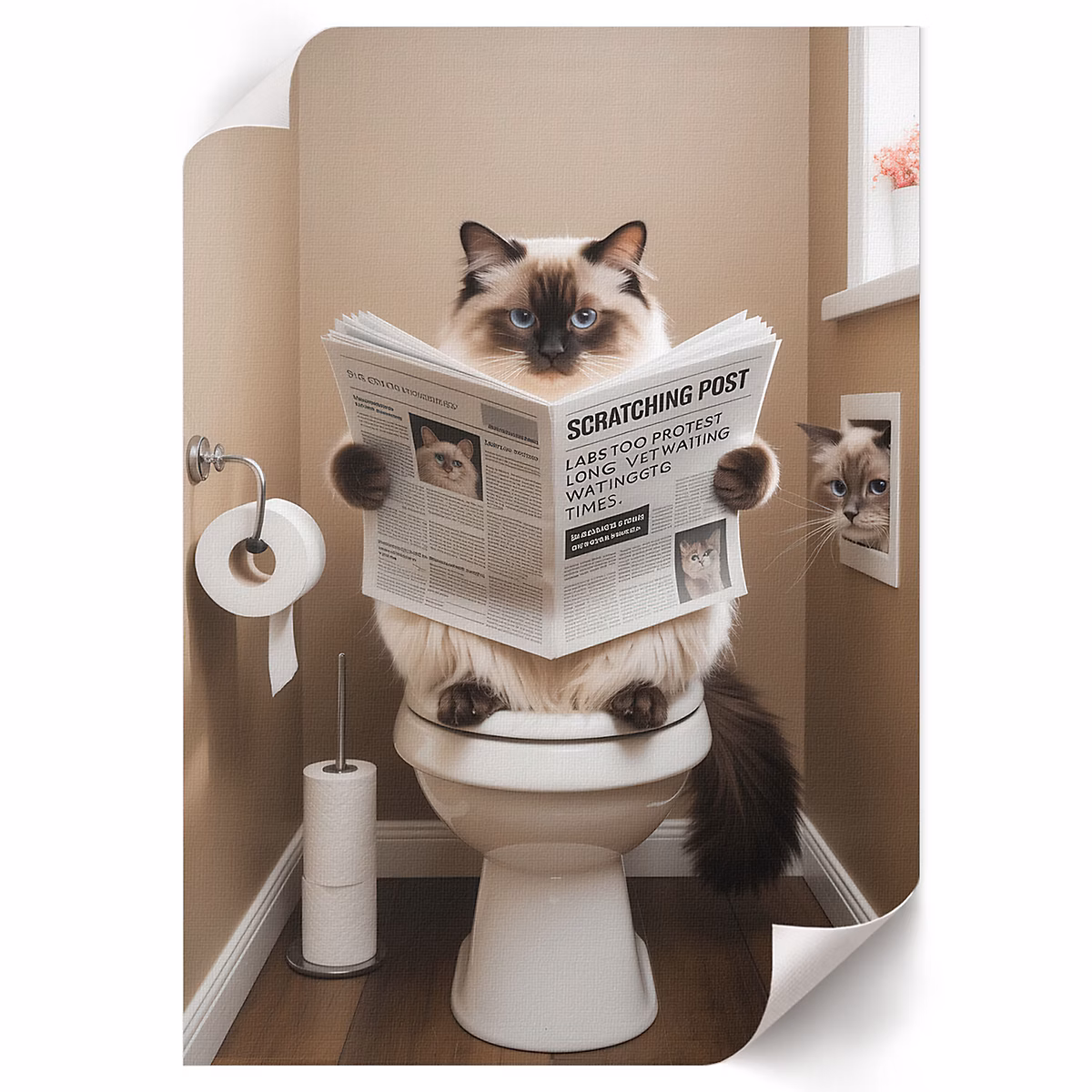 Affiche ArtPrintCave 21 × 29 – 7 cm (A4) Chat Dans Les Toilettes, Rin 1 pc