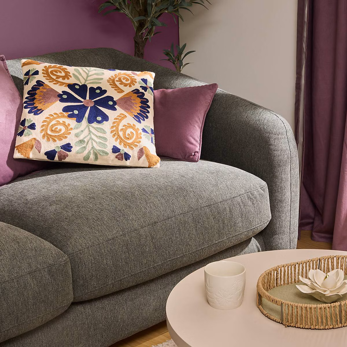 Coussin Lilou violet clair 50 × 30cm – Atmosphera Créateur d'intérieur