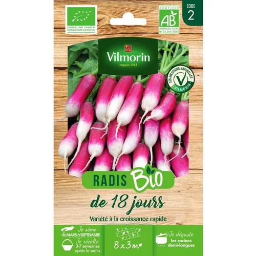 Graines de radis de 18 jours bio Vilmorin - graines à semer