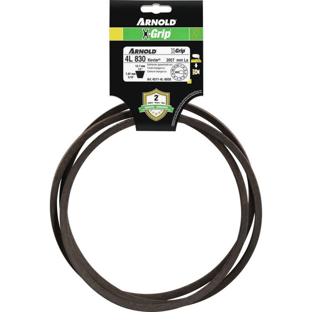 ARNOLD Courroie trapézoïdale x-grip v de type 4l830 – Accessoires de jardinage