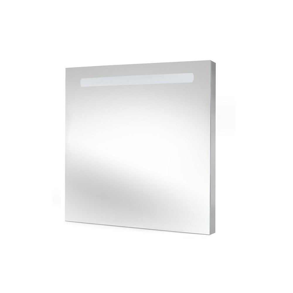 Emuca Miroir de salle de bain Pegasus avec éclairage frontal LED – rectangular 600 × 700 mm, AC 230V 50Hz, 6 W, Aluminium et Verre.