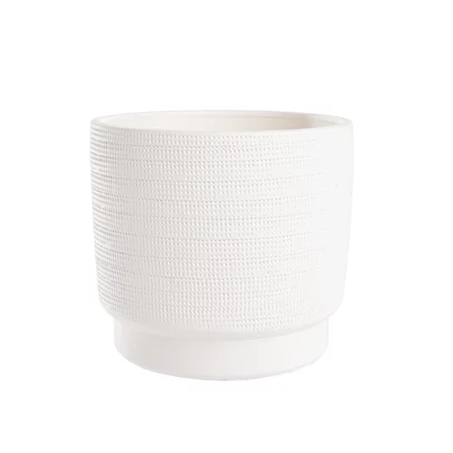 Cache-pot coloris blanc Madeira - 17 x 15 cm