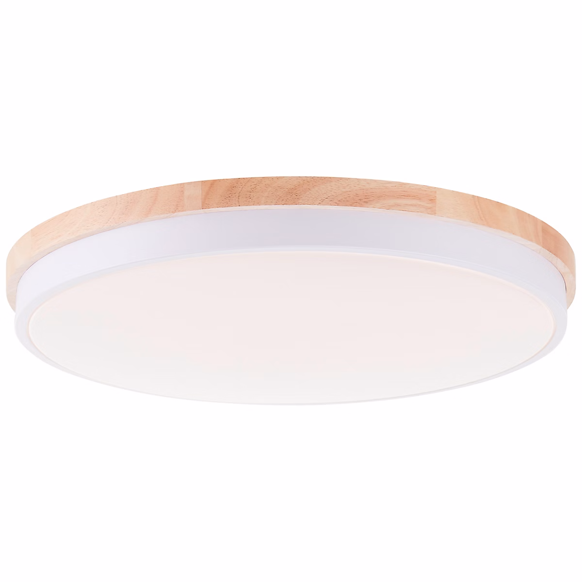 BAARLO Plafonnier blanc mat/bois LED intégrée 36W métal/bois/plastique ampoule incluse – Réf. RROZKATSC1332404439