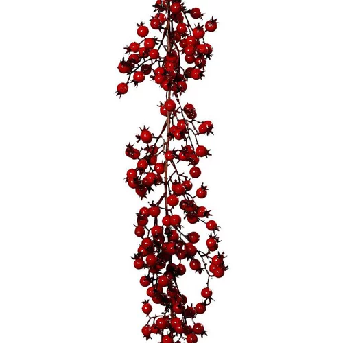 Guirlande de cynorrhodon artificiel rouge - 120 cm