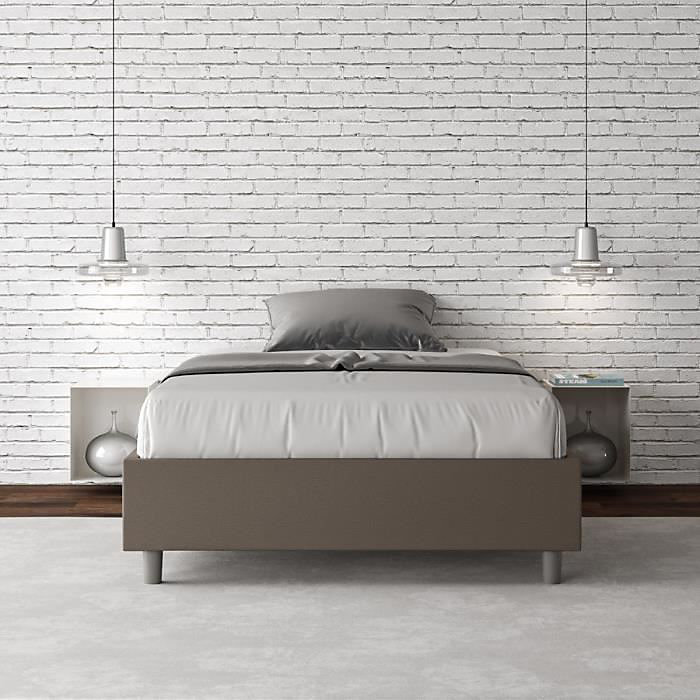 Cadre de lit coffre double Azelia – Azelia, 140 × 200, Sommier relevable, Marron, Blanc