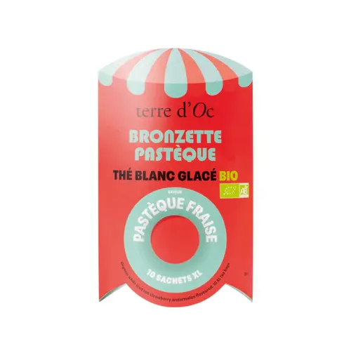 Thé blanc bio glacé pastèque fraise Terre d’Oc Bronzette pastèque - 10 infusettes