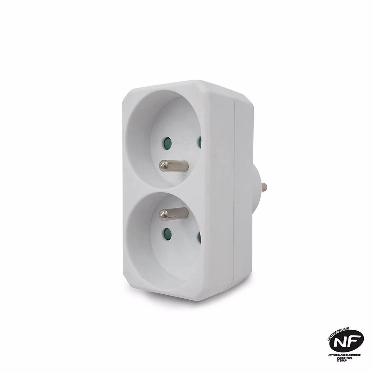 Biplite 2 prises électriques 2 P+T 2 sorties Frontales – Réf. QWXERSMAD9180755134