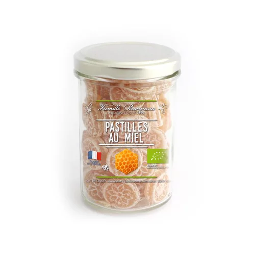 Pastilles bio en forme de ruche au miel en pot de 150 g