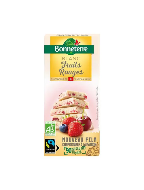 Choco blanc fruits rouges bio Bonneterre - 100 g
