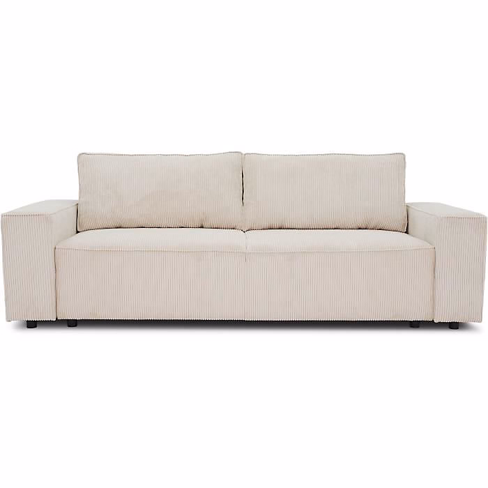 Canapé convertible 3 places JOSH – Tissu Zoom Perle | Coffre de rangement | L 197 x P 117 x H 65 cm