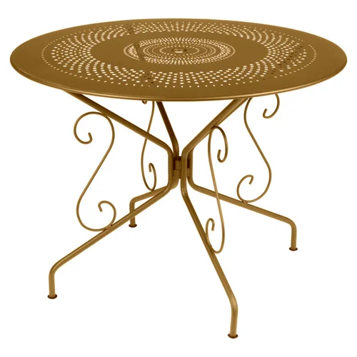 Table Montmartre coloris marron en acier Fermob - Ø 96 x 74 cm