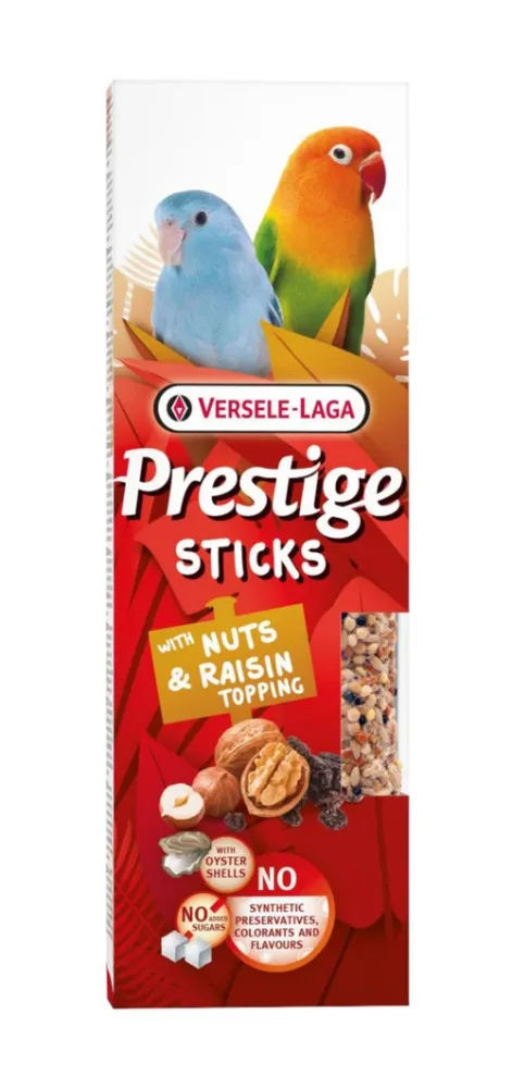 Friandises pour petits perroquets Versele Laga Prestige Sticks Noix & Garniture de Raisin - 2 x 30 g