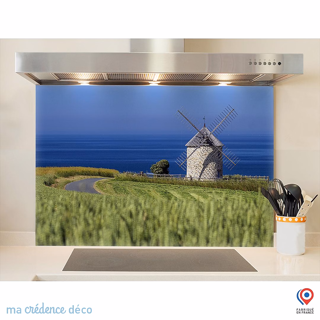Crédence cuisine fond de hotte Moulin – de | LLuzéoc x H Alu composite | MaCrédenceDéco