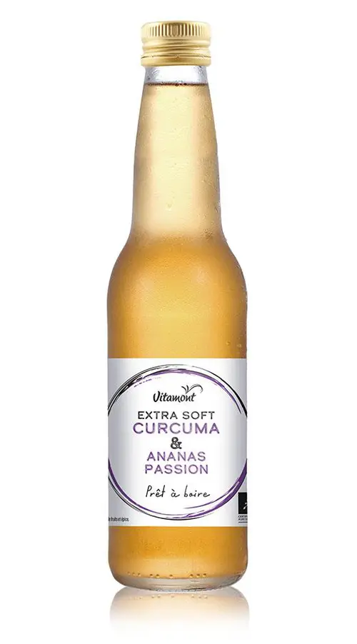 Boisson bio Extra Soft curcuma et ananas passion Vitamont – 33 cl