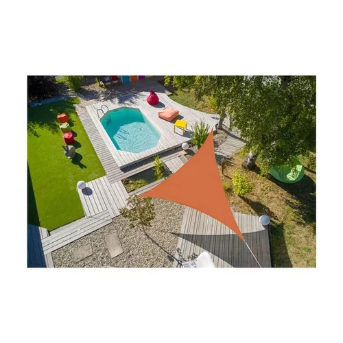 Voile ombrage orange triangulaire extensible - 5 m