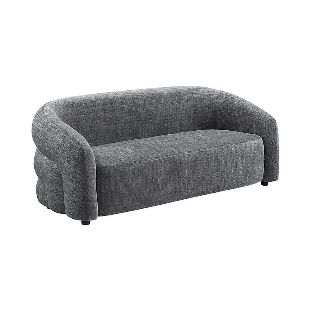 Canapé droit NUAGE gris foncé Canapé design en tissu chenille | Canapé