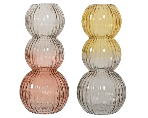 Vase en verre multicolore forme 3 bulles - Ø 15 x H 33 cm