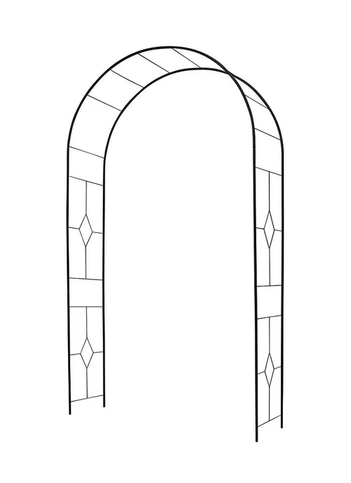 Arche en métal noir à tube rond Louis Moulin Basics Vitrail - 130 x 50 x 250 cm