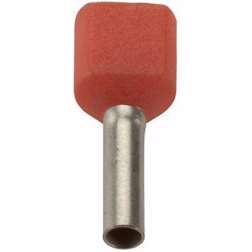 Embout double d'extrémité de câble AHI – TWIN 2x0, 75 mm² gris, longueur 15 mm, pack 500.
