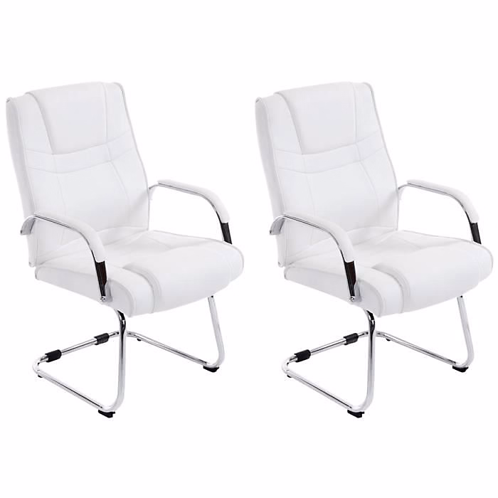Chaises Cantilever Attila | CLP – – Blanc – Avec accoudoirs – Poids jusqu'à 180 kg – lot de 2