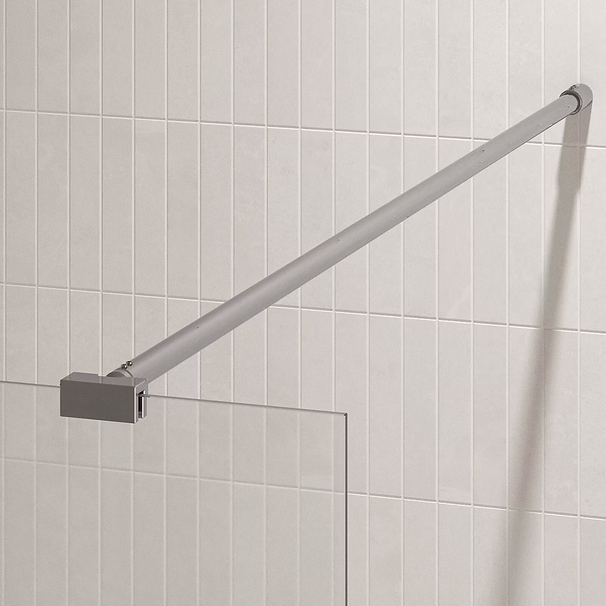 Barre de Fixation Chromée Recoupable pour Paroi de Douche – Longueur 100 cm
