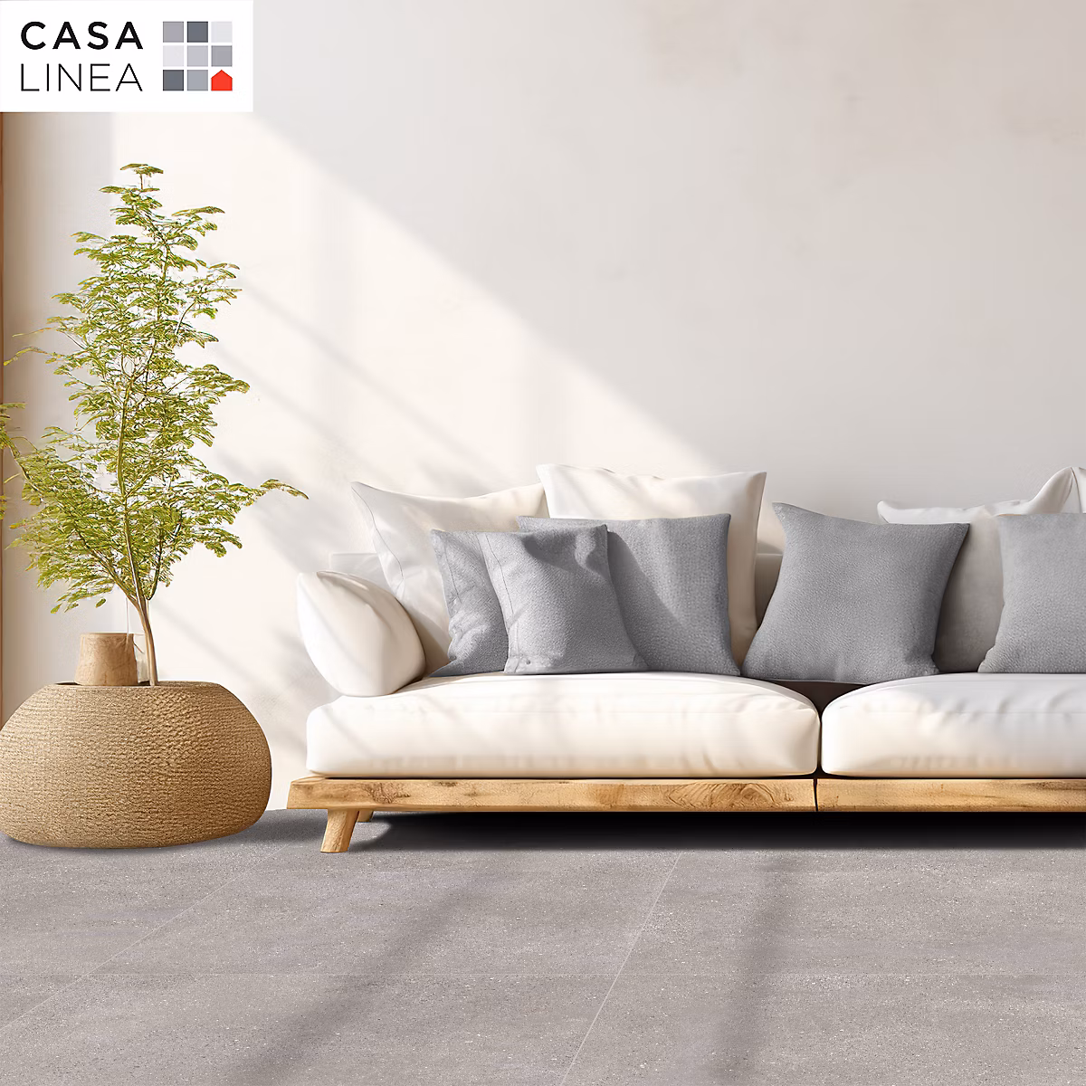 Carrelage sol intérieur effet béton gris taupe L.100 x l.100 cm x ép.10 mm – Casa Manhattan