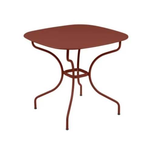 Table Opéra + FERMOB ocre rouge L82xl82xh74