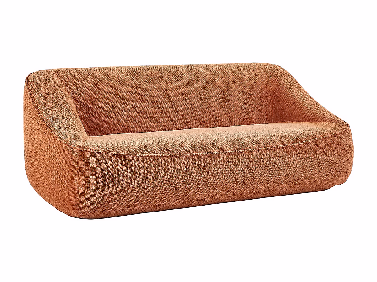 Canapé 3 places en tissu texturé terracotta KIREBA | Canapé