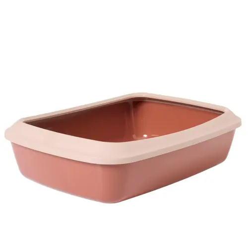 Bac à litière avec rebord pour chat coloris champagne Savic Iriz - 50 x 37 x 14 cm