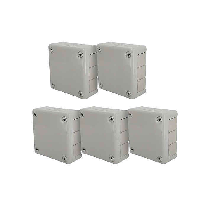 Boîte dérivation étanche en saillie IP55 98 × 98 × 42mm 12 entrées vis gris 5 pièces EDO