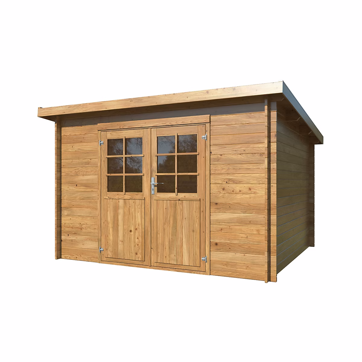 Abri de jardin White Wood Lola 1 bois traité autoclave marron ép.28mm surface extérieure totale 10 – 2 m²