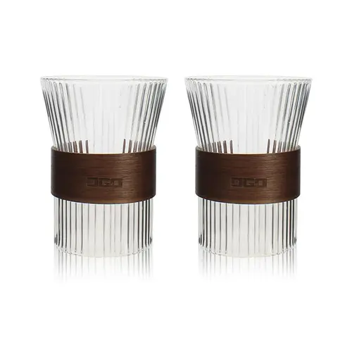 Tasses en verre borosilicate transparent strié Karl x 2 - 250 ml