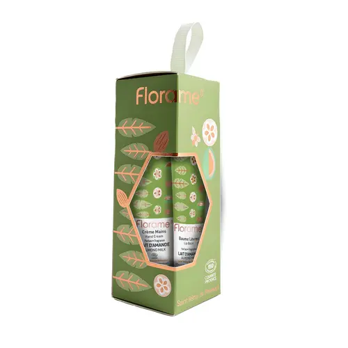 Coffret duo crème mains et baume à lèvres au lait d’amande Florame - les 2 pièces