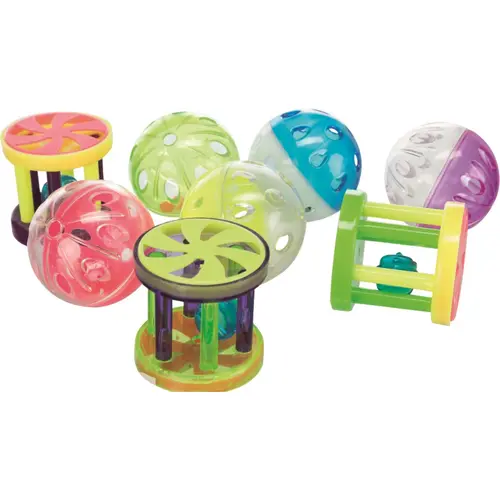Jouet balle ou rouleau en plastique avec clochette Trixie - Ø 4,5 cm